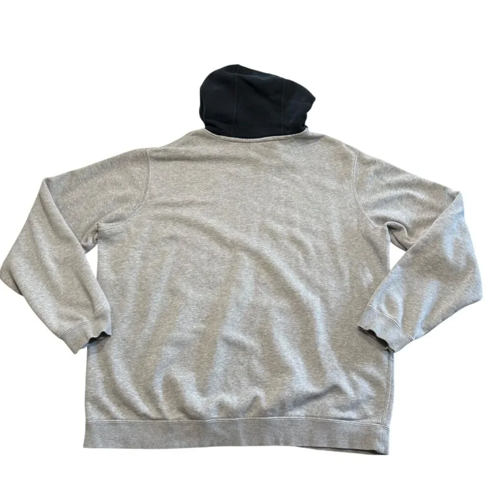 Nike Hoodie Mens XL Gray Just Do It Zebra Print Pullover Graphic Two Tone *READ*
